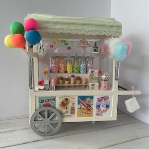 1:12th Miniature Dollhouse  Seaside Candy Cart Dolls House Miniature Food Cart