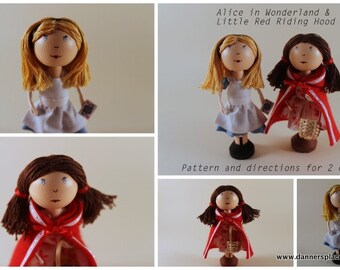 Clothespin Doll Pattern - Alice in Wonderland/ Red Riding Hood