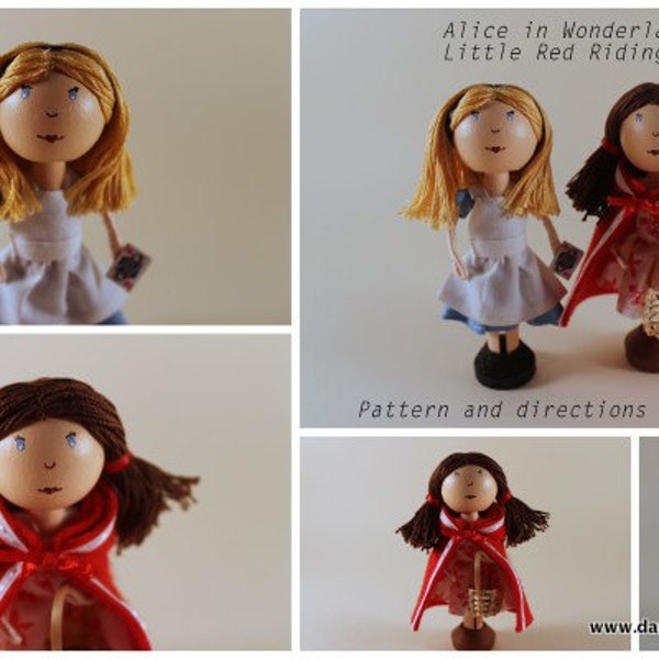 Clothespin Doll Pattern - Alice in Wonderland/ Red Riding Hood