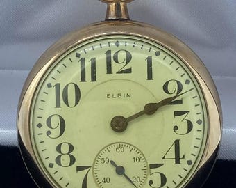 Antike Vintage 16s Elgin Taschenuhr 23140494 TEILE ODER REPARATUR