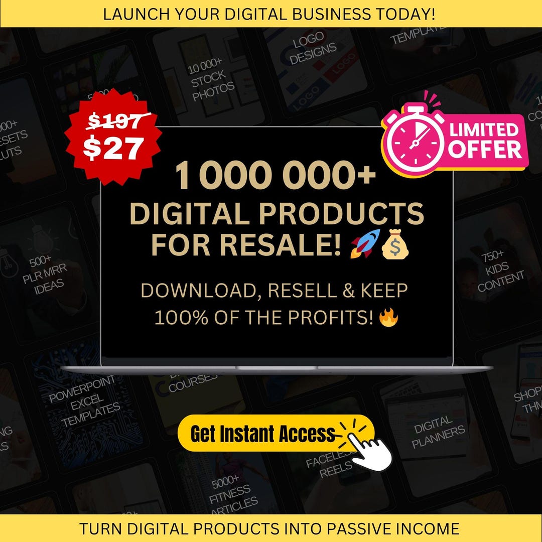 1M+ Digital Products Mega Bundle | Entire Store Collection | PLR ...