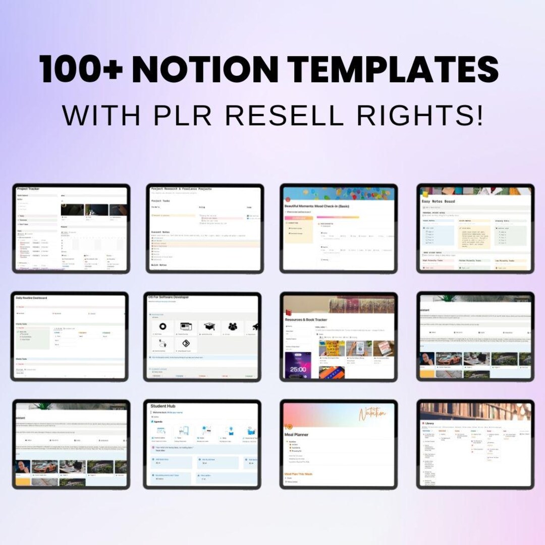 100 Notion Templates With Full PLR Rights – Resellable, Digital Product ...