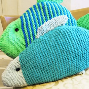 Knitting Pattern for Knitted Fish Cushion – Fish Pillow & Knitting Toys Patterns – Cozy Knit Cushions PDF – Instant Download