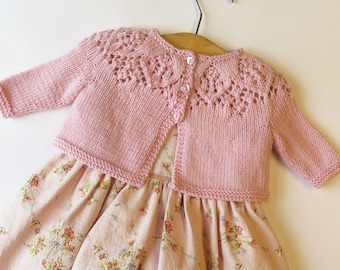 Baby Girl Knitting Pattern, Baby Knitted Cardigan, Baby Knitting Pattern, Child Knitting Pattern, PDF instant download,Lace Cardigan Pattern