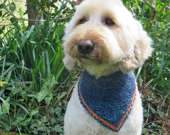 Knitted Dog Bandana - Knitting pattern PDF - knitted dog scarf pattern
