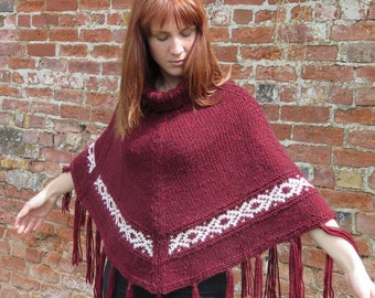 Womens Poncho Knitting Pattern - Instant download  pattern PDF - Knitted Poncho - Chunky Knitting - Poncho Pattern - Hand Knit Poncho -