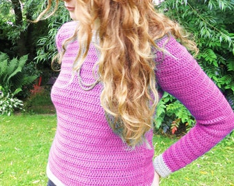 Crochet Sweater Pattern PDF for women using basic crochet stitches