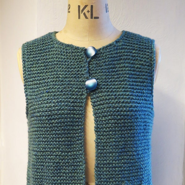 Gilet Knitting Pattern, Waistcoat knitting pattern, Knitted waistcoat, Womens knit, Mens knit ,Chunky Knitting, Easy Knitting pattern