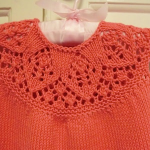 top down knitting pattern for baby and child dress