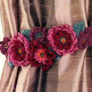 Floral Crochet Curtain Tieback Pattern,Crochet Pattern PDF