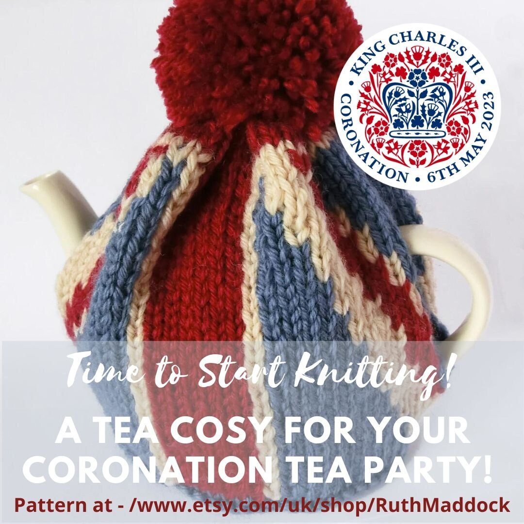 Union Jack Tea Cosy Knitting Pattern King Charles' Coronation tea Party