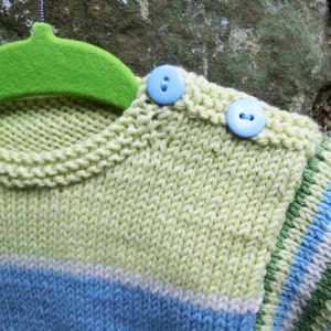 Striped baby sweater knitting Pattern, stripy baby sweater, baby knitting pattern, knitting pattern PDF image 1