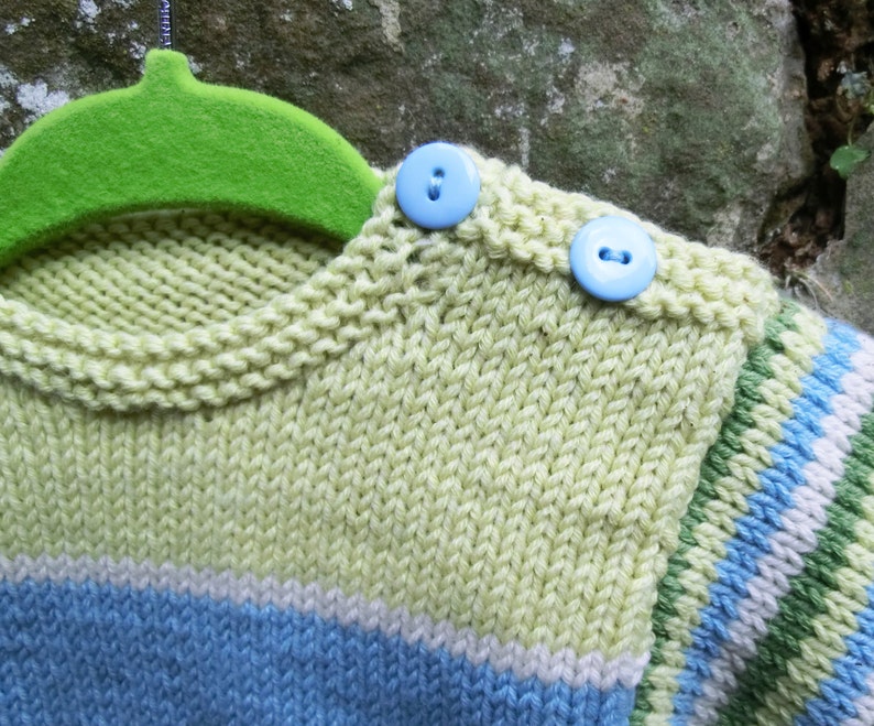 Striped baby sweater knitting Pattern, stripy baby sweater, baby knitting pattern, knitting pattern PDF image 1