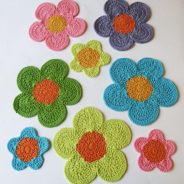 Flower Power Crochet Table Mats Instant download Crochet Pattern PDF