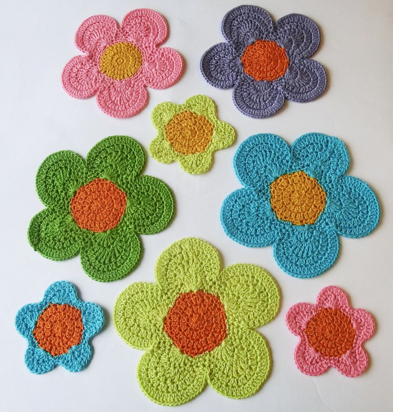 Flower Power Crochet Table Mats Instant Download Crochet Etsy