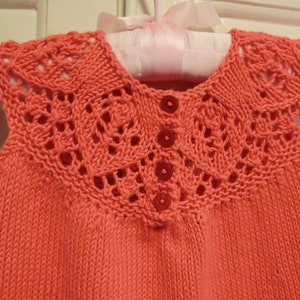 back of lace yoke dress knitting pattern