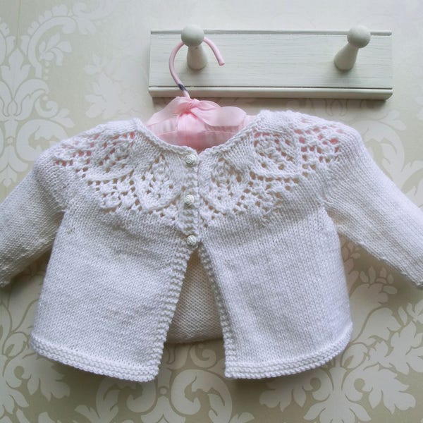 Baby Girl Knitting Pattern, Newborn, Knitting Pattern, Meredith Baby Cardigan, Baby Knitted Cardigan, Child Knitting Pattern, PDF pattern,