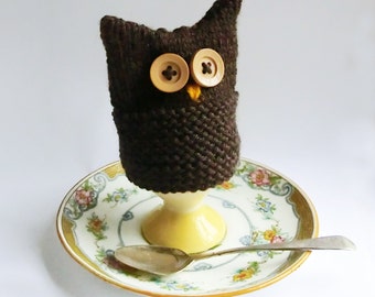 Owl Egg Cosy, Knitting Pattern PDF for Owl Lover, Easy Knit, Beginner, Childs Knitting