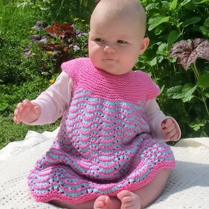 Baby Dress Knitting Pattern, Knitted Lace, Knit Girls Dress, Baby Girl Dress, Baby Party Dress, Toddler, New born – 2 yrs, Instant download