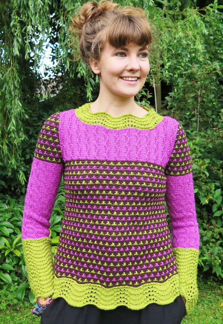 Ladies Sweater Knitting Pattern in 3 