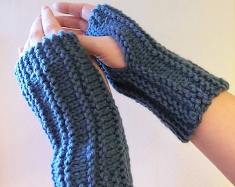 Quick Knit Wrist Warmers Pattern – Easy Garter Stitch Knitting for Beginners – Cozy Fingerless Mitts PDF Download - Learn to Knit