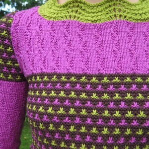 Ladies Sweater Knitting Pattern in 3 colours Knitting Pattern PDF image 3