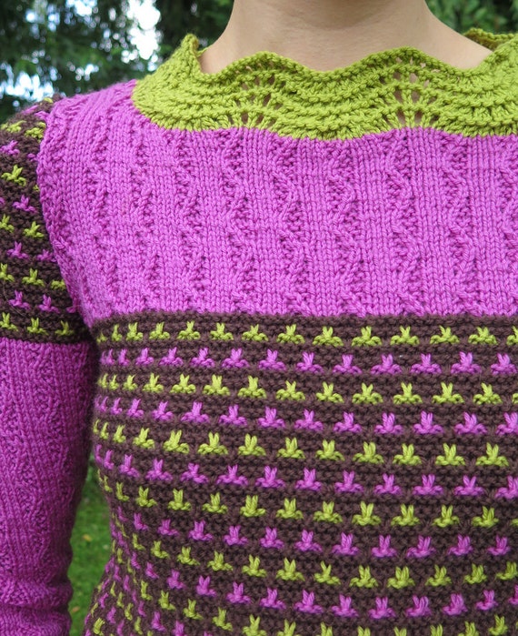 Ladies Sweater Knitting Pattern in 3 