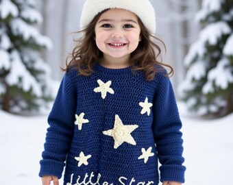 Twinkle Twinkle Little Star Child Crochet Pattern for Christmas and Winter, Digital Download
