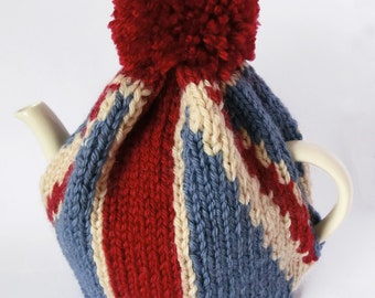 Union Jack Tea Pot Cozy Knitting Pattern