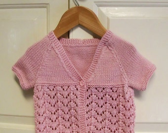 Summer Baby Cardigan Knitting Pattern,  instant download pattern PDF