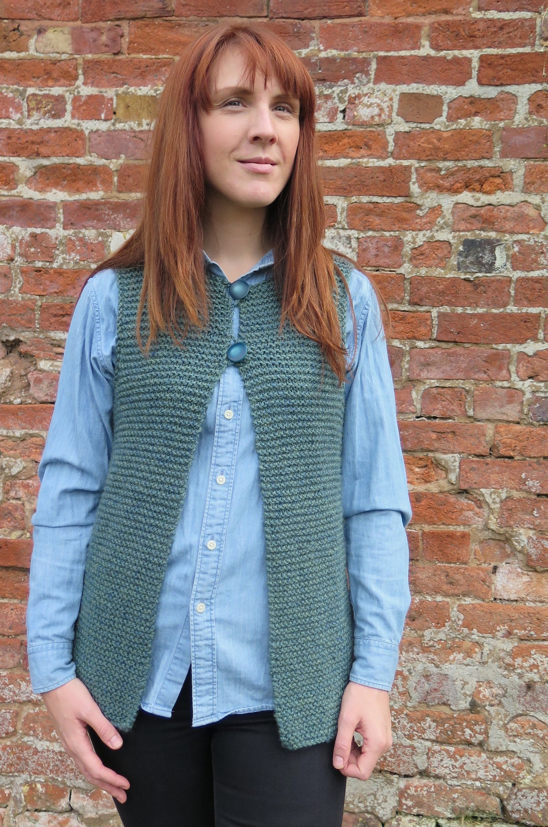 Gilet Knitting Pattern Waistcoat Knitting Pattern Knitted Etsy