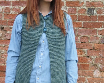 Gilet Knitting Pattern, Waistcoat knitting pattern, Knitted waistcoat, Womens knit, Mens knit ,Chunky Knitting, Easy Knitting pattern