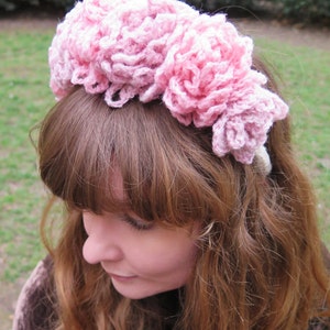 Floral Headband Crochet Pattern for Princesses, Weddings and Festivals image 1