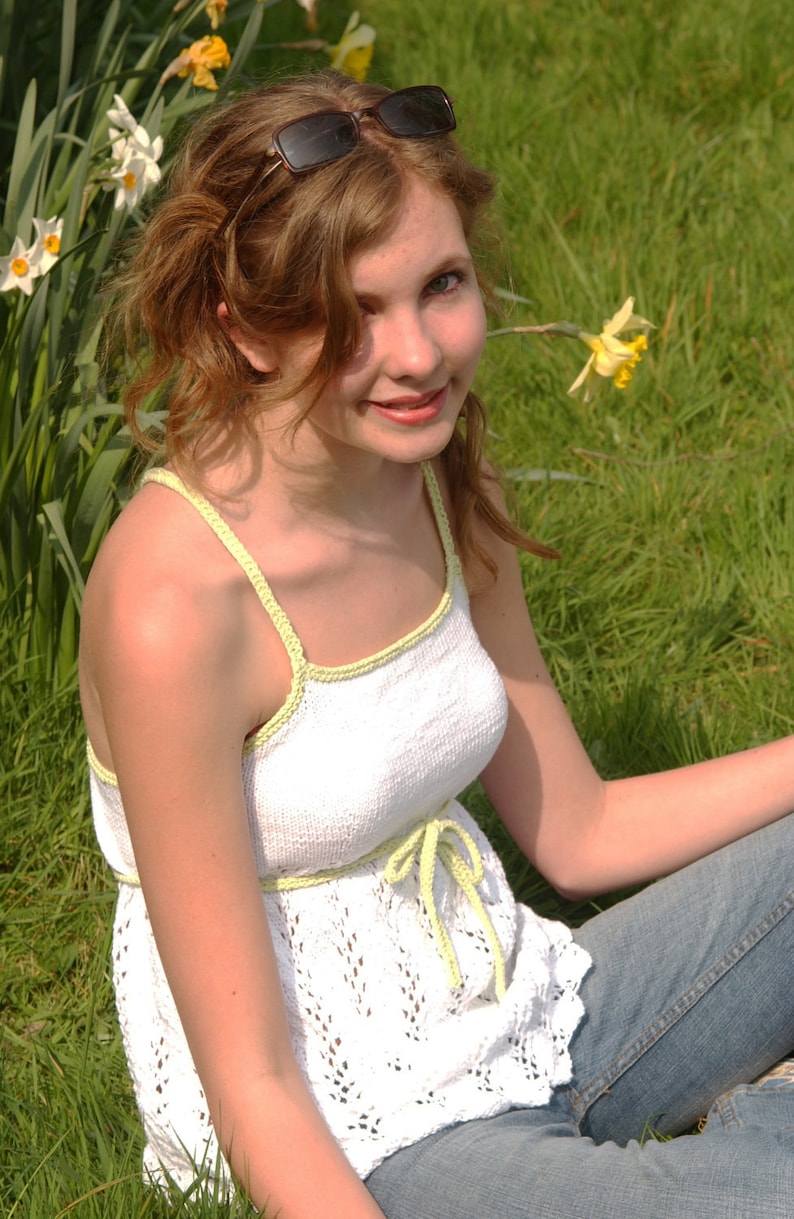 Summer Knitting Pattern Ladies Strappy Top Knitting Pattern Etsy