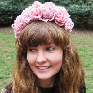 Floral Headband Crochet Pattern for Princesses, Weddings and Festivals image 2