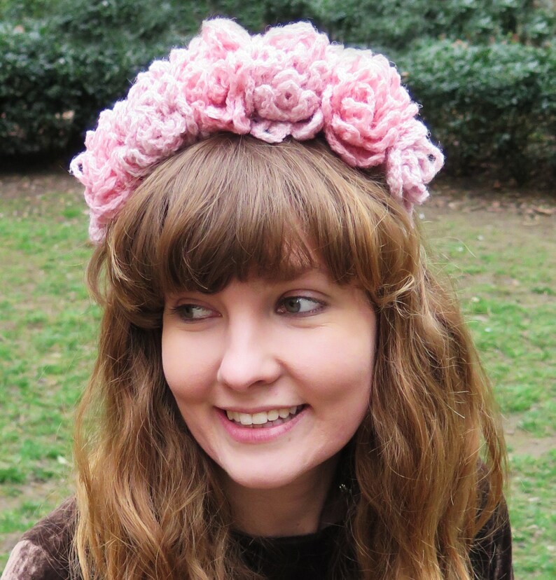 Floral Headband Crochet Pattern for Princesses, Weddings and Festivals image 2