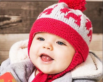 Scottie Dog Baby and Child Hat Knitting Pattern with Earflaps