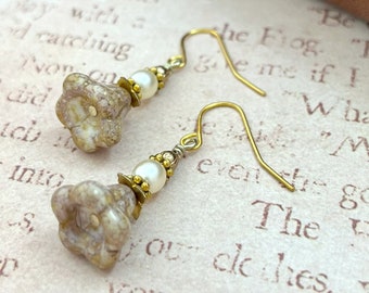 Golden Bell Flowers - Earrings