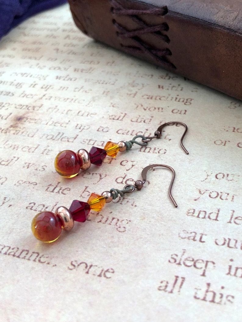 OOAK Earrings Autumn Flower