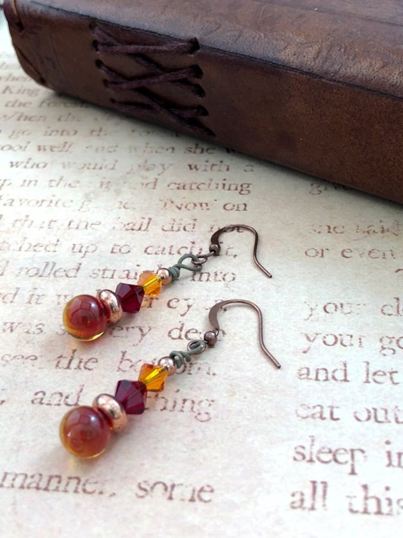 OOAK Earrings Autumn Flower