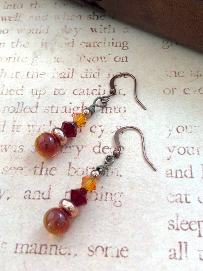 OOAK Earrings Autumn Flower