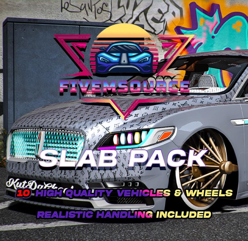 GTA V: 10 Slab Car Pack | FiveM Ready | Realistic Handling | Custom High Quality Wheels | GTARP