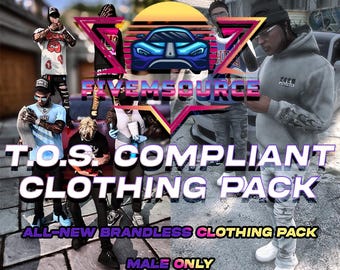 GTA V: Exclusive BRANDLESS Clothing Pack | FiveM Ready | Male Only | High Quality | Drag & Drop | ToS Compliant | GTARP
