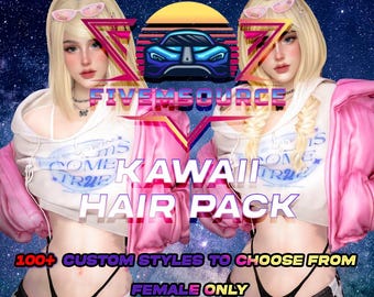 GTA V: Kawaii Hair Pack | FiveM Ready | Female Only | Lore-Friendly | High Quality | Drag & Drop | ToS Compliant | GTARP