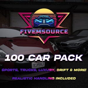 GTA V: 100 Car Pack | FiveM Ready | High Quality Drag & Drop Bundle | Trucks, SUVs, Sports, Luxury, Supercars, Drifting | Variety Pack