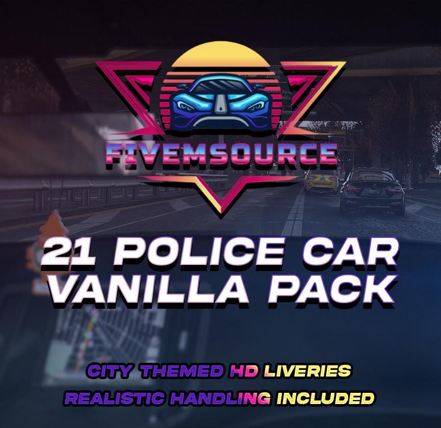 GTA V: 21 Vanilla Police Car Pack | FiveM Ready | High Quality | Drag & Drop | LSPD Fleet | Excellent Handling | Custom Livery