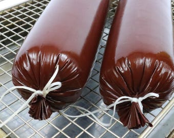 Summer Sausage Casing Fibrous - Holds 3 lb add Venison, Beef, Pork (10 pc pack) 2.5 x 20 in.