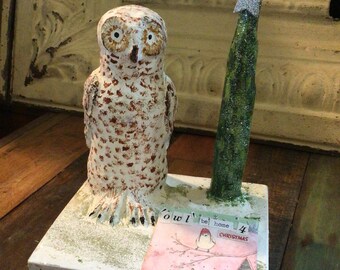 Christmas Owl figure (vintage like)