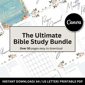 Bible Study Printable | Digital Bible Study Journal, Tracker, Prayer Journal, Sermon Notes, SOAP Bible Study, Verse Mapping, Study Guide