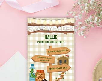 Invitación de cumpleaños de Camp Walden: Trampa para padres (Descarga en PDF de Canva)